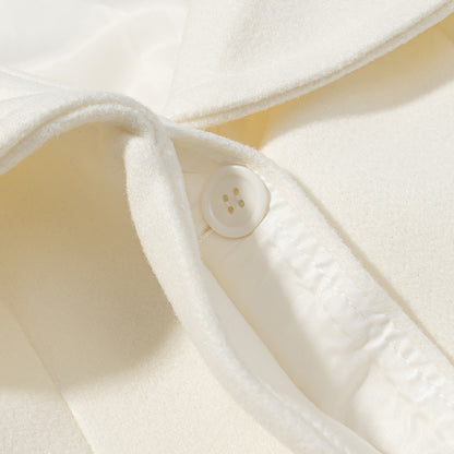 Collar long sleeved single breasted solid color trench coat for women