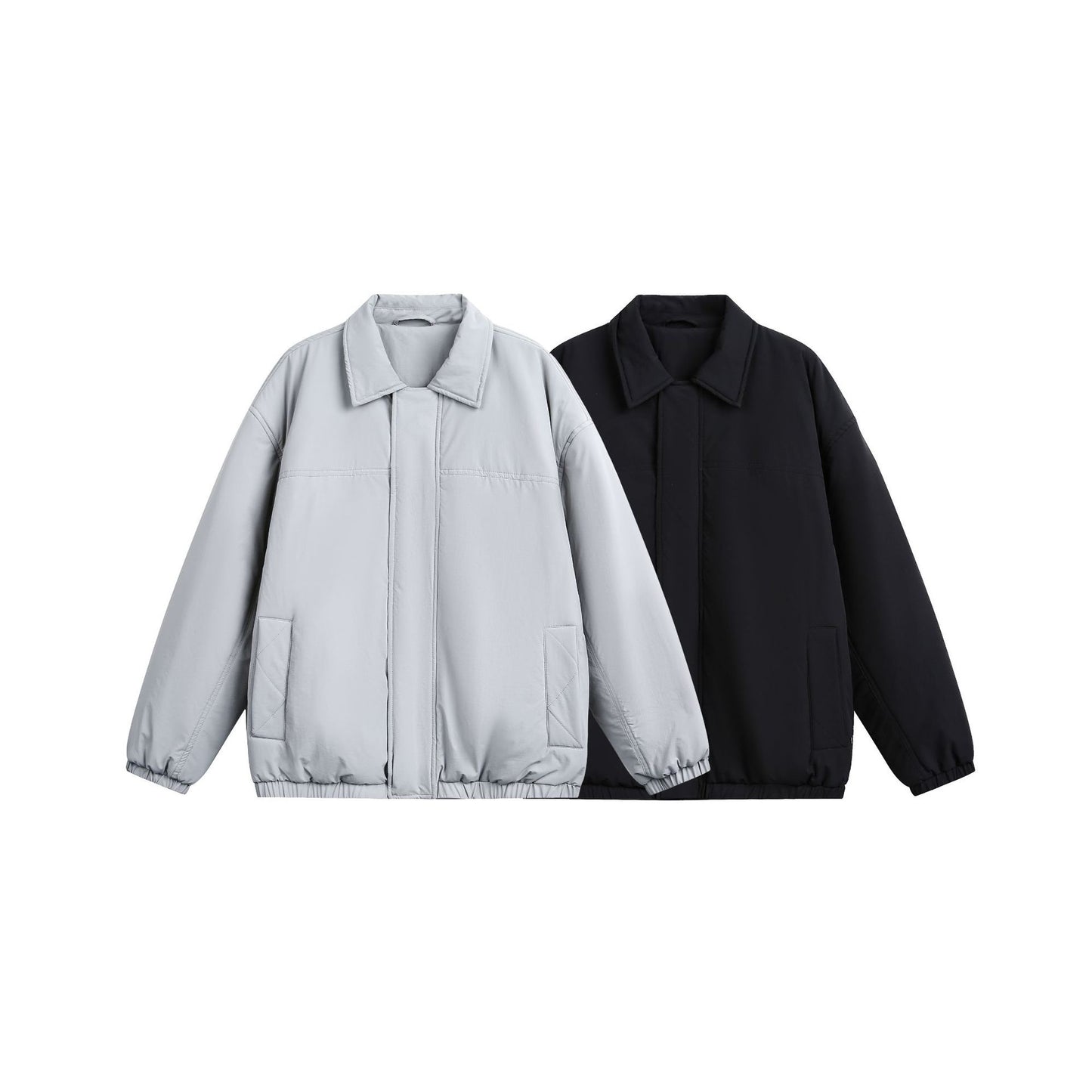 Solid Color Water-Resistant Lightweight Thinsulate Insulated Stand-Up Collar Cotton Jacket