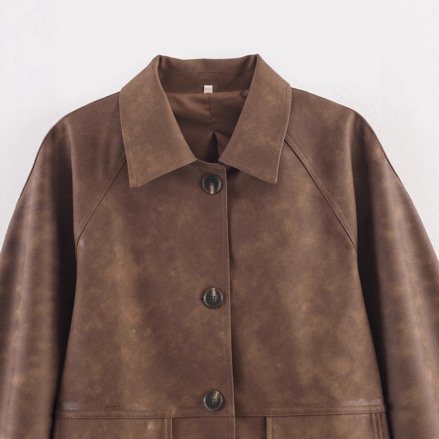 Long sleeved single breasted two tone jacket for women