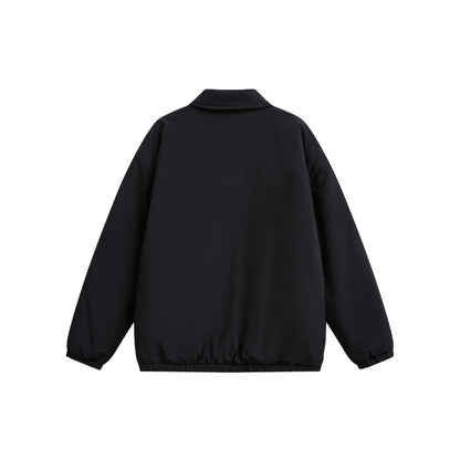 Solid Color Water-Resistant Lightweight Thinsulate Insulated Stand-Up Collar Cotton Jacket