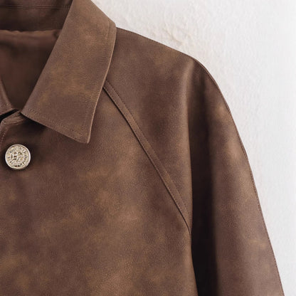 Long sleeved single breasted two tone jacket for women