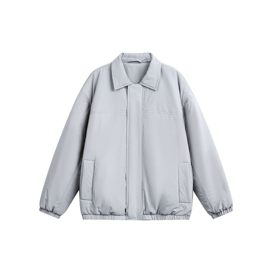 Solid Color Water-Resistant Lightweight Thinsulate Insulated Stand-Up Collar Cotton Jacket