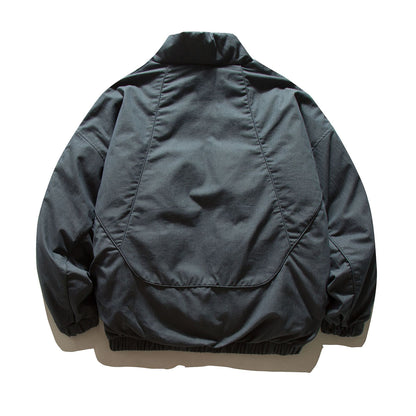 Silhouette White Duck Down  Zipper  Stand Collar  Puffer  Down Jacket