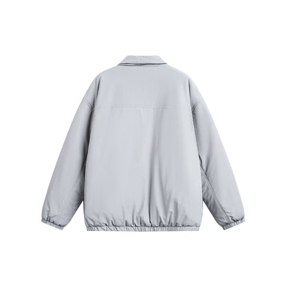 Solid Color Water-Resistant Lightweight Thinsulate Insulated Stand-Up Collar Cotton Jacket