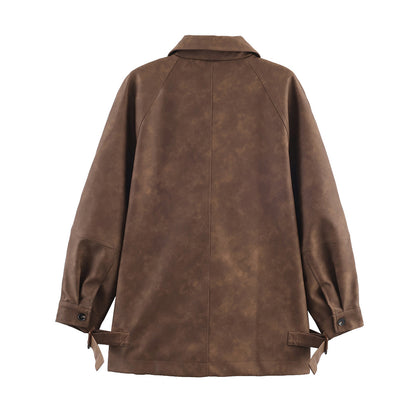 Long sleeved single breasted two tone jacket for women