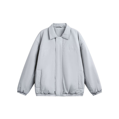 Solid Color Water-Resistant Lightweight Thinsulate Insulated Stand-Up Collar Cotton Jacket